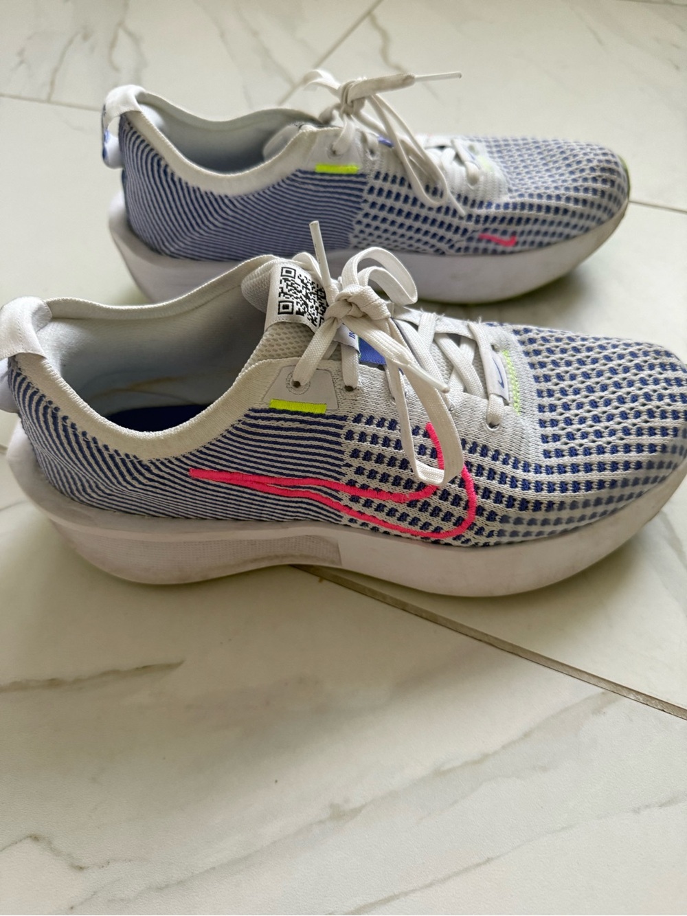 Nike Women’s Knit Running Sneakers - White, Blue & Pink.